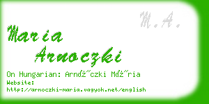 maria arnoczki business card